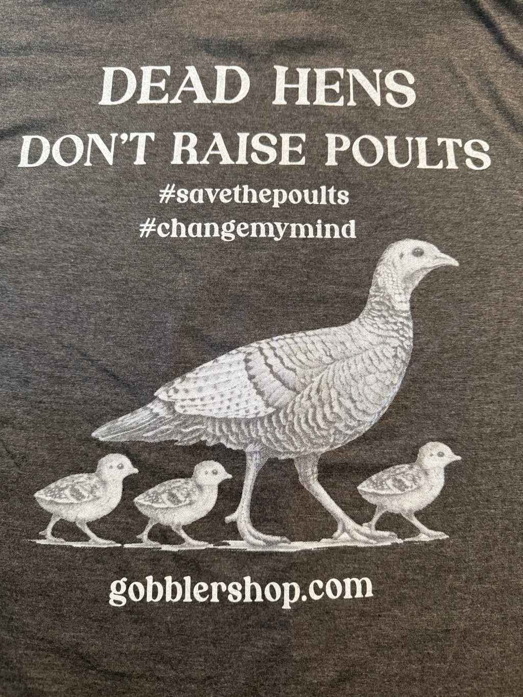 Dead Hens Don’t Raise Poults Shirt, Gobbler Shop Hat & Sticker bundle